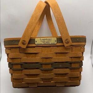 Longaberger Two-Handle Woven Basket - Christmas Collection 1992 Edition